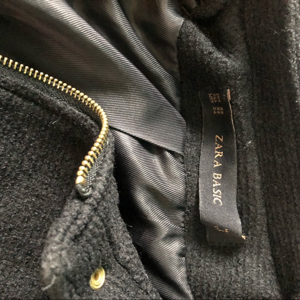 Zara Hooded Black Basic Jacket Xs - image 3